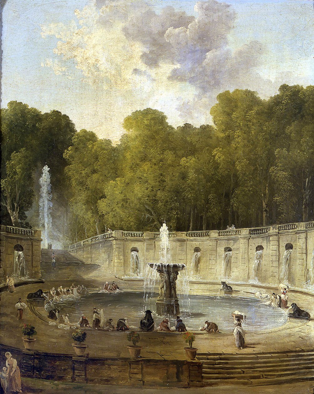 Vaskedamer i en park av Hubert Robert
