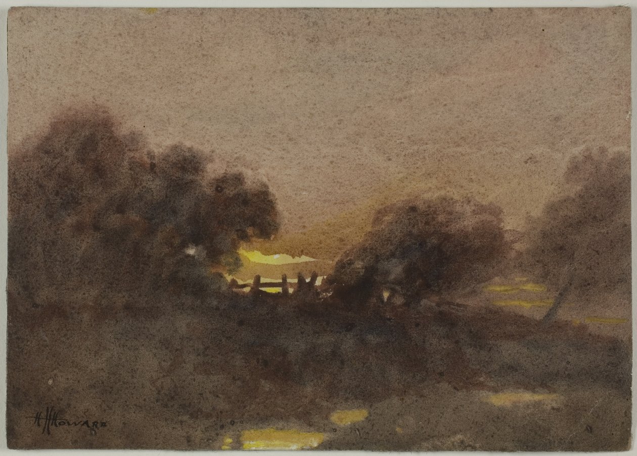 Landskap med port ved solnedgang av Hugh Huntington Howard