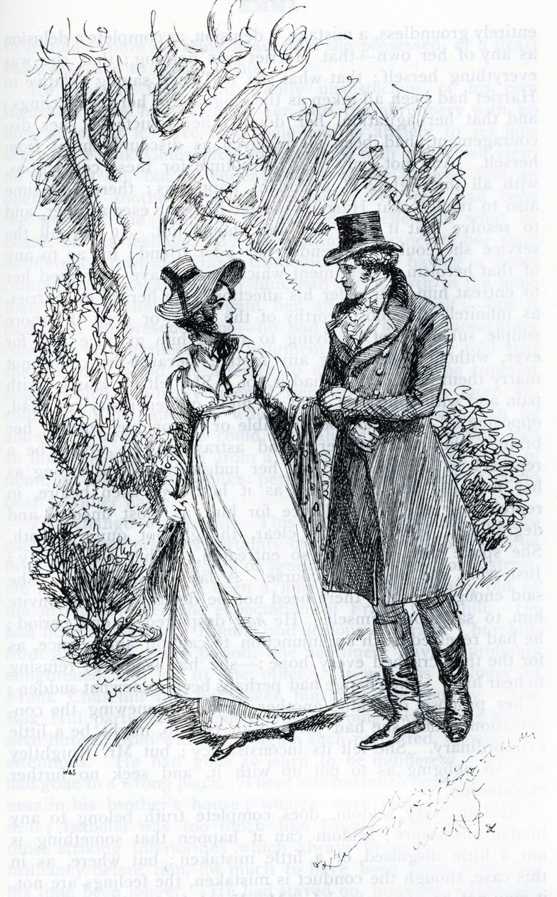 "Emma et Mr Knightley" (illustrasjon) av Hugh Thomson
