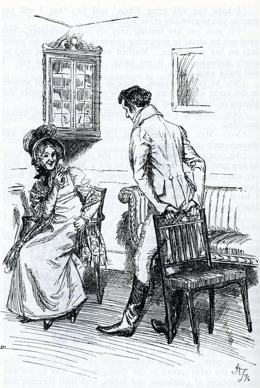 "Emma et Mr Knightley" (illustrasjon) av Hugh Thomson