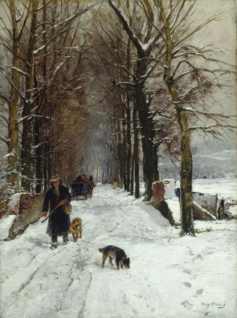 Vinter på Grafenberger Allee av Hugo Muhlig