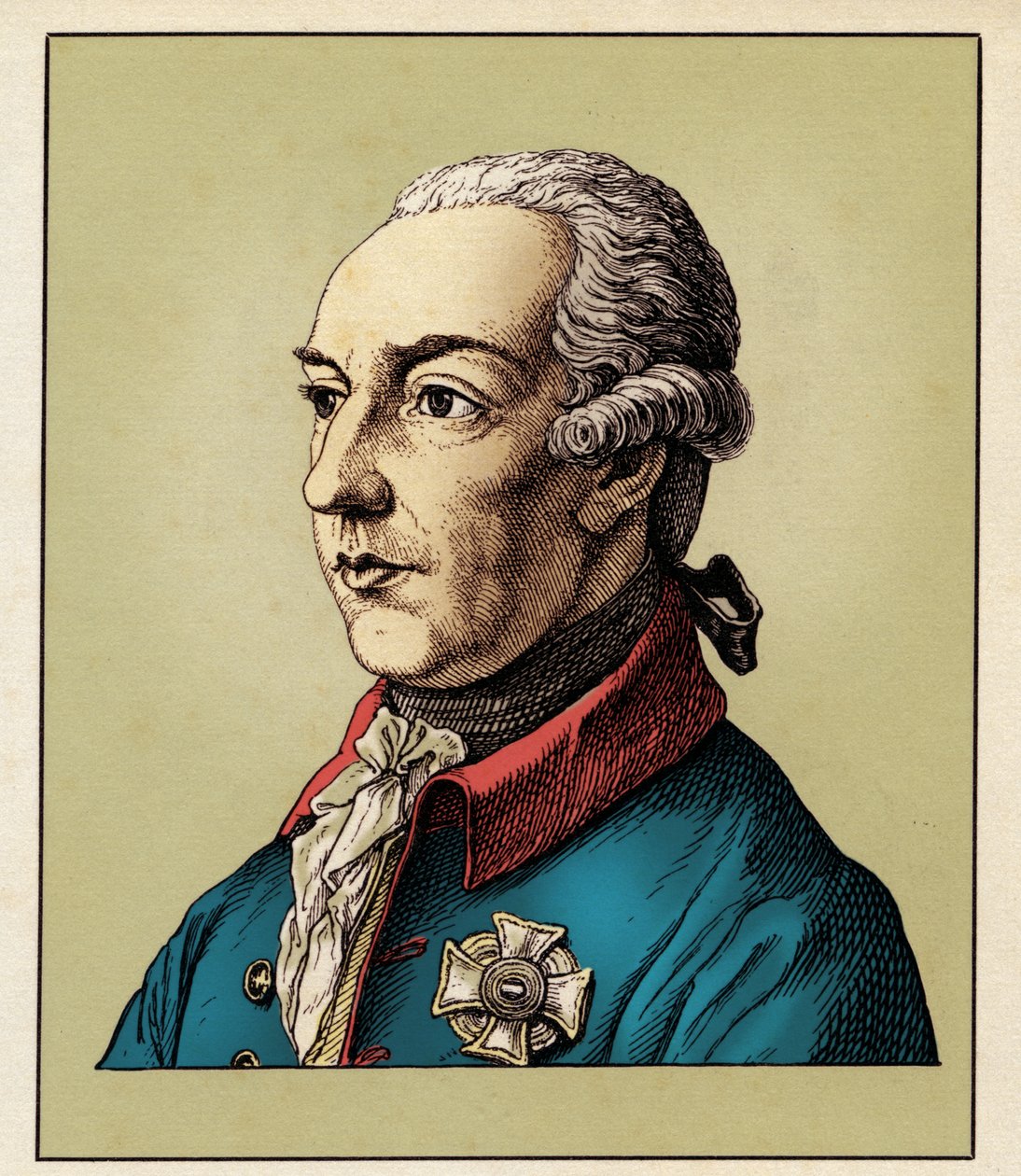 GIUSEPPE II av Habsburg-Lorraine (1741-1790) 1854 (gravering) av Hugo Bürkner