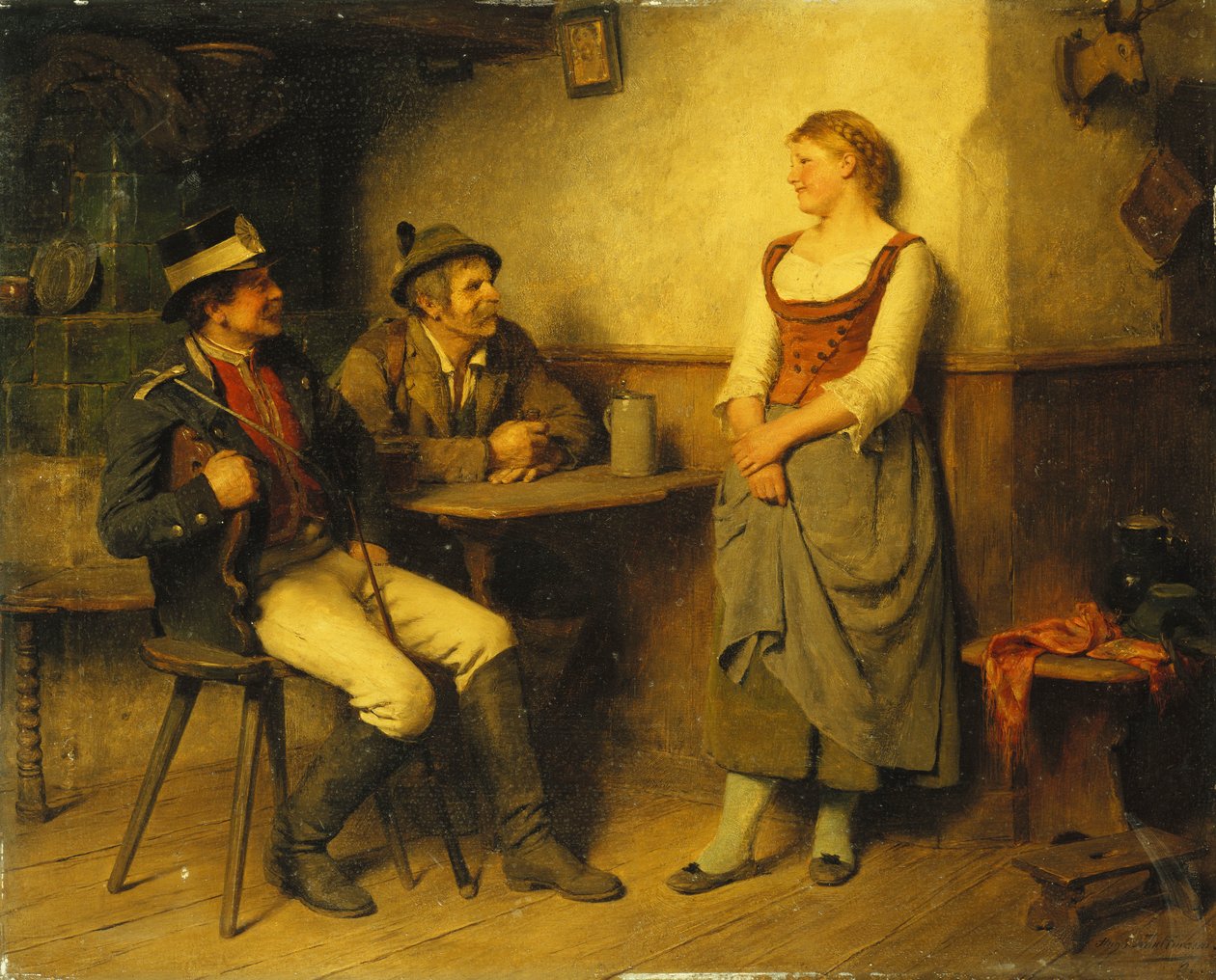 En konservering i tavernaen, 1891 av Hugo Kauffmann