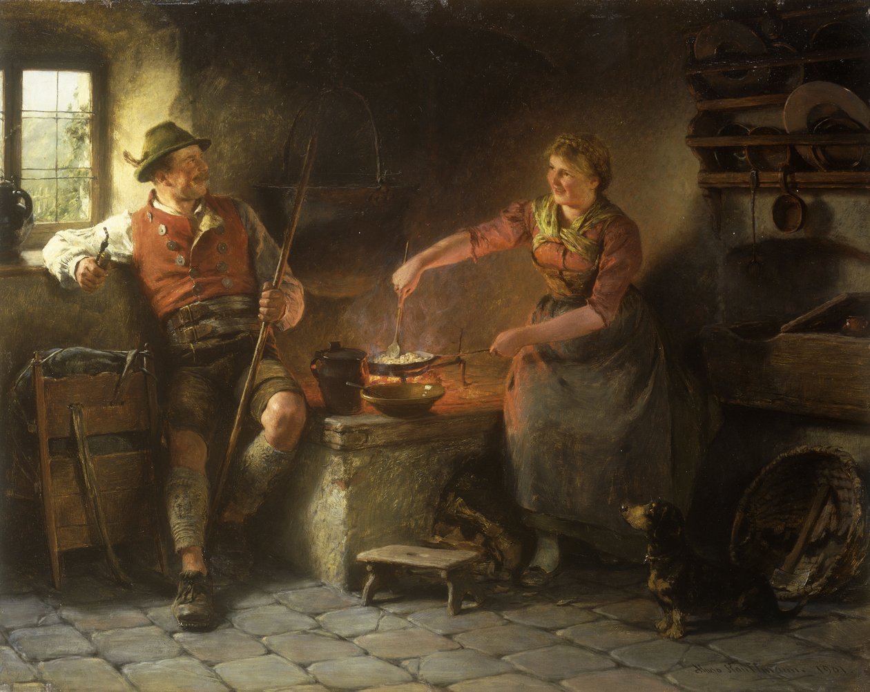 På kjøkkenet, 1901 av Hugo Wilhelm Kauffman