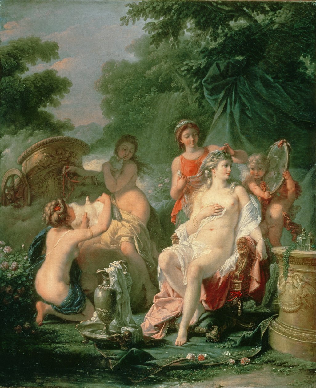Venus på toalettet hennes, 1760 av Hugues Taraval