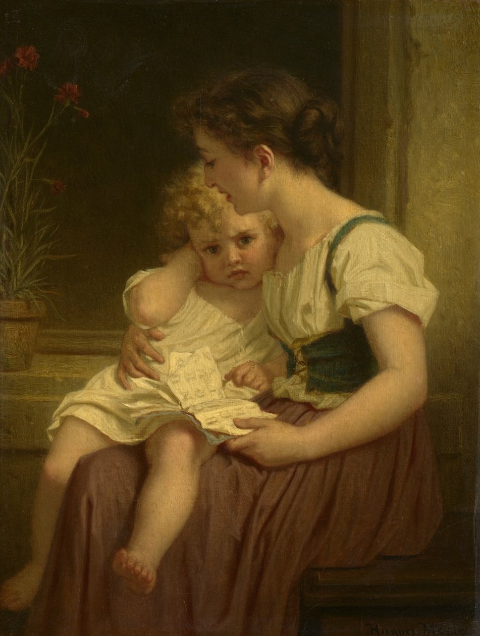 Mor og barn, ca. 1864 av Hugues Merle