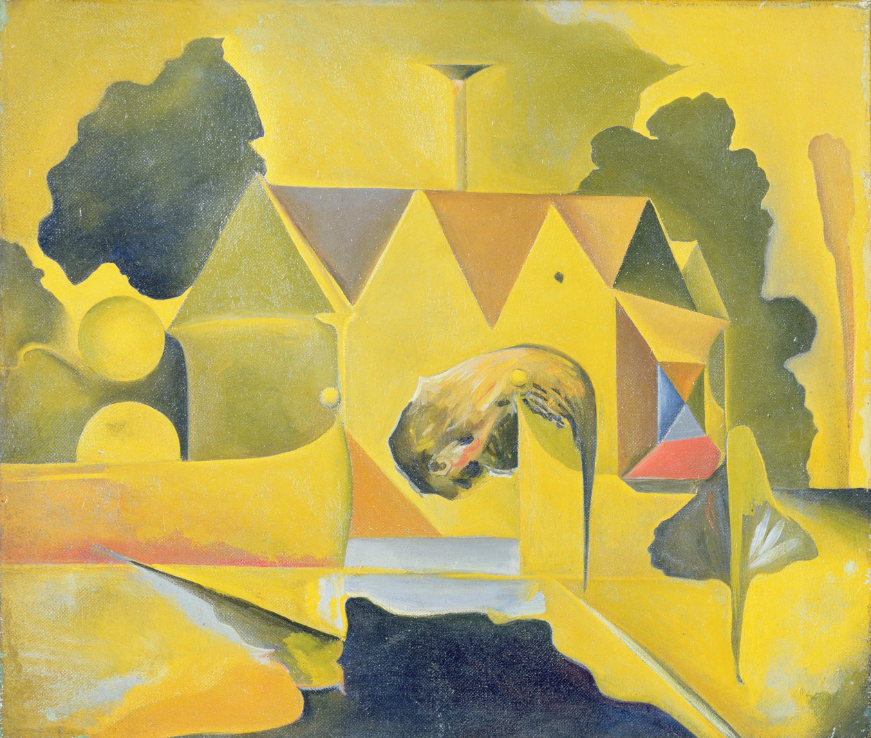 House in the Woods (olje på lerret) av Humphrey Jennings