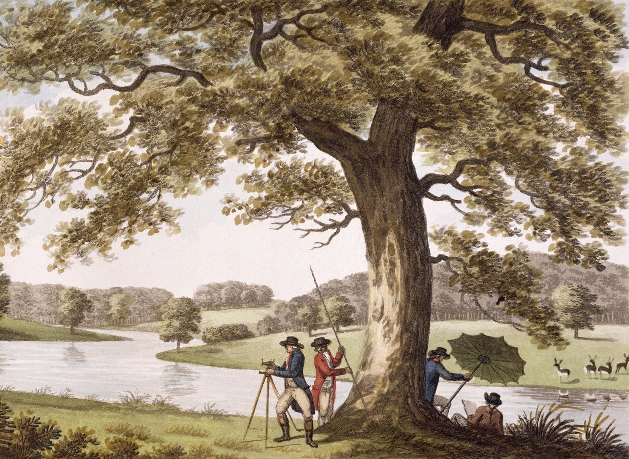 Humphrey Repton undersøker med en teodolitt av Humphry Repton