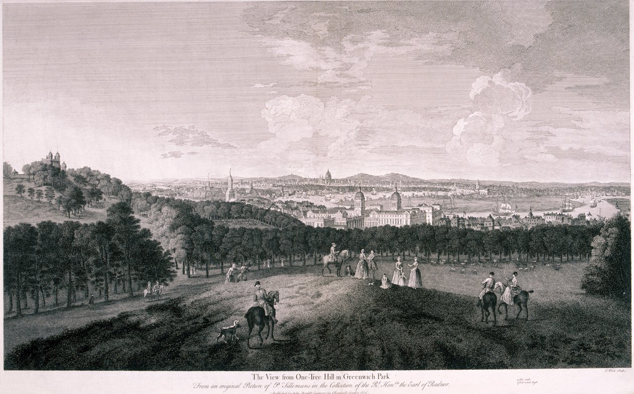 Utsikt fra Greenwich Park, London, c1774 av I Wood