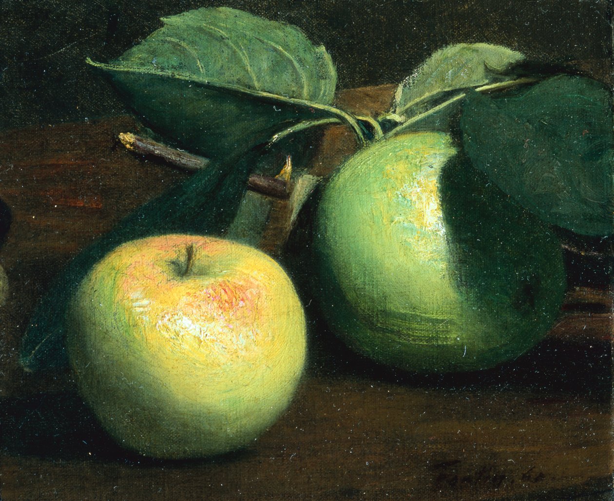 To epler (olje på lerret) av Ignace Henri Jean Fantin Latour