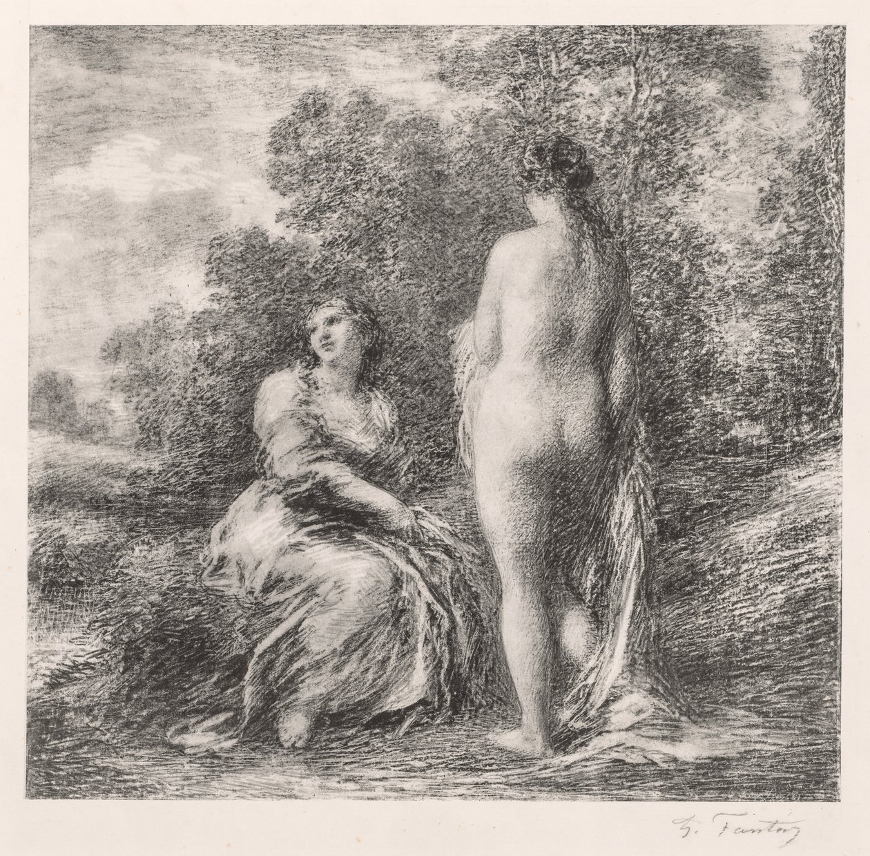 Badende, 1881. av Ignace Henri Jean Fantin Latour