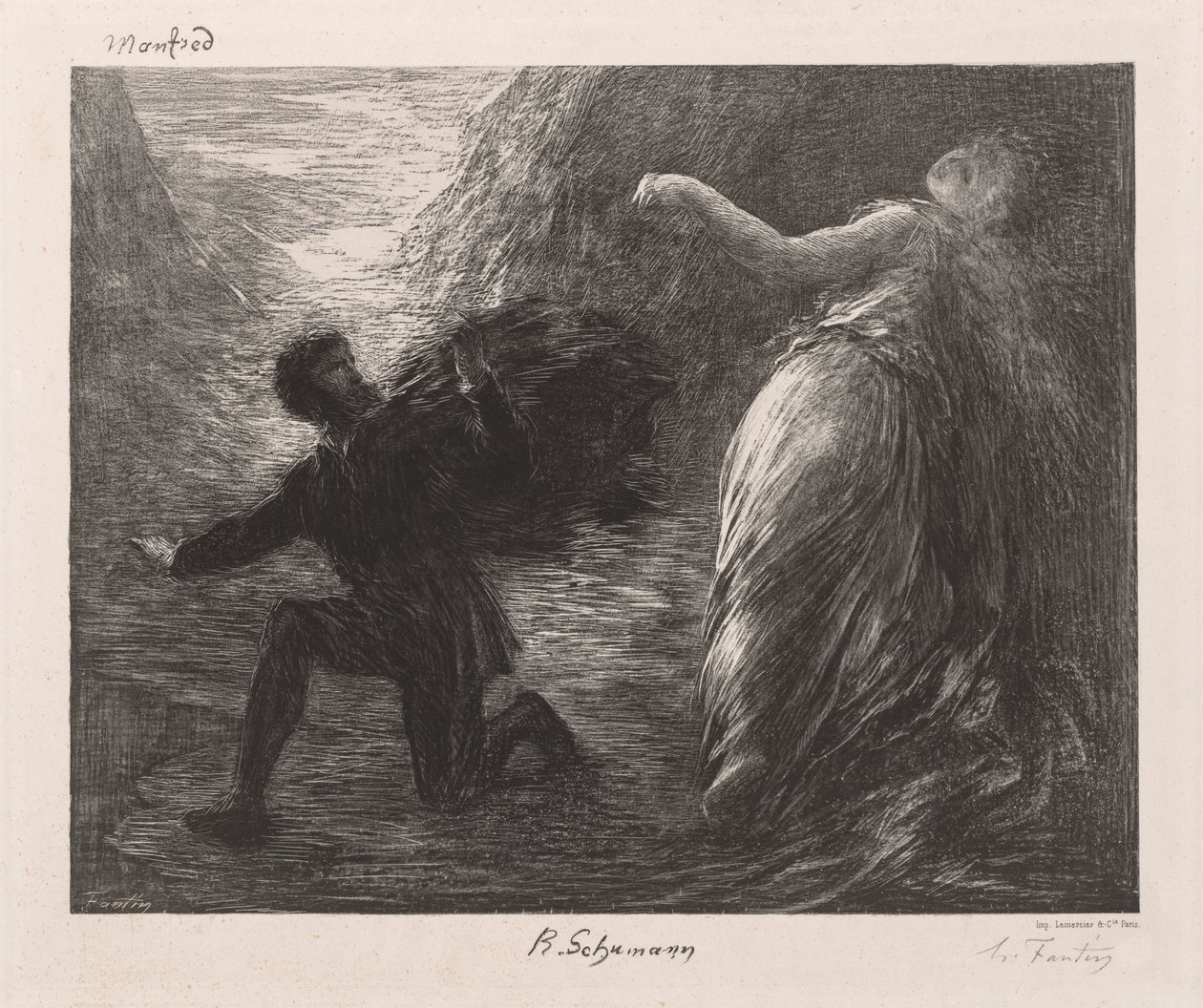 Manfred og Astarté, 1879. av Ignace Henri Jean Fantin Latour