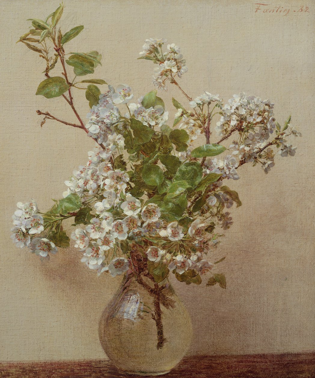 Pæreblomst, 1882 av Ignace Henri Jean Fantin Latour