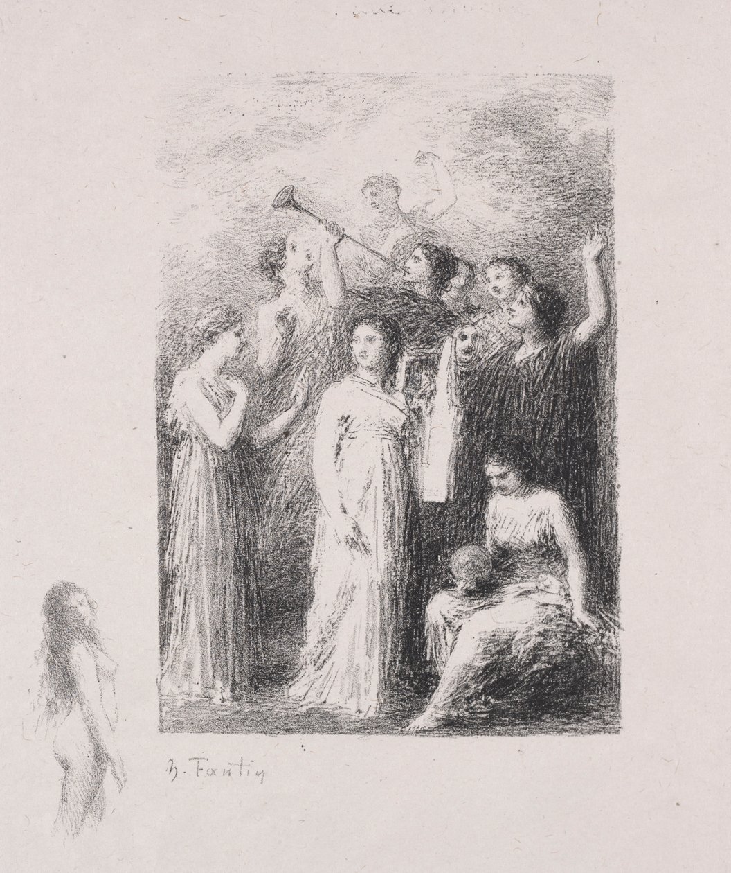 Den blinde. av Ignace Henri Jean Fantin Latour