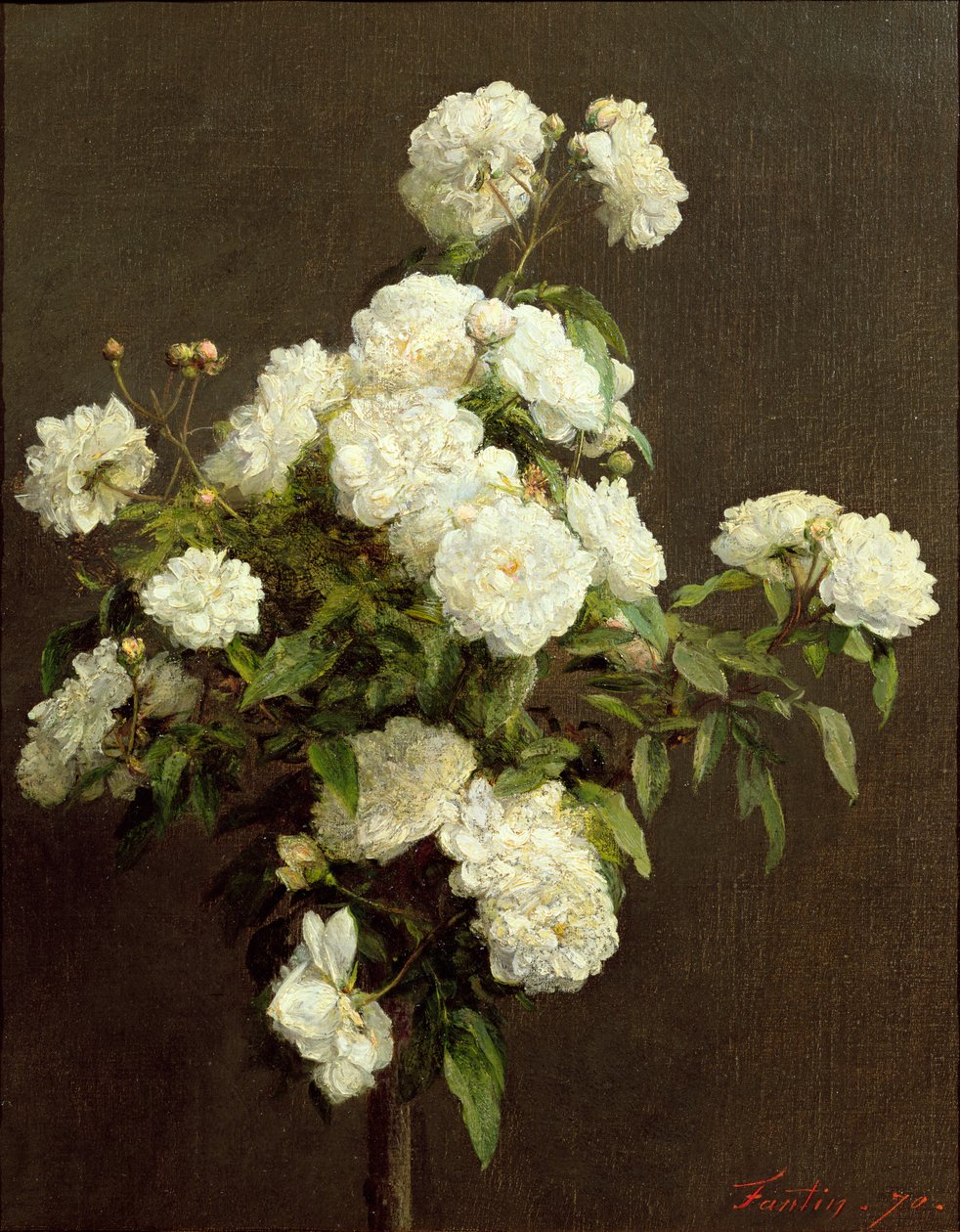 Hvite roser, 1870 av Ignace Henri Jean Fantin Latour