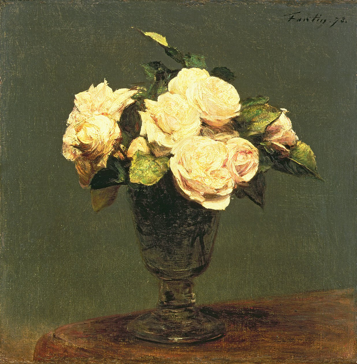 Hvite roser, 1873 av Ignace Henri Jean Fantin Latour