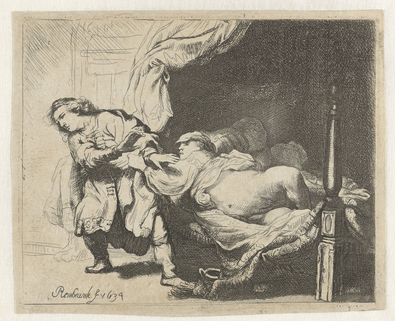 Josef og Potifars kone av Ignace Joseph de Claussin