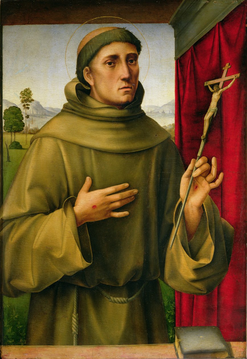St. Frans av Assisi, ca. 1490 (tempera på panel) av Il Francia