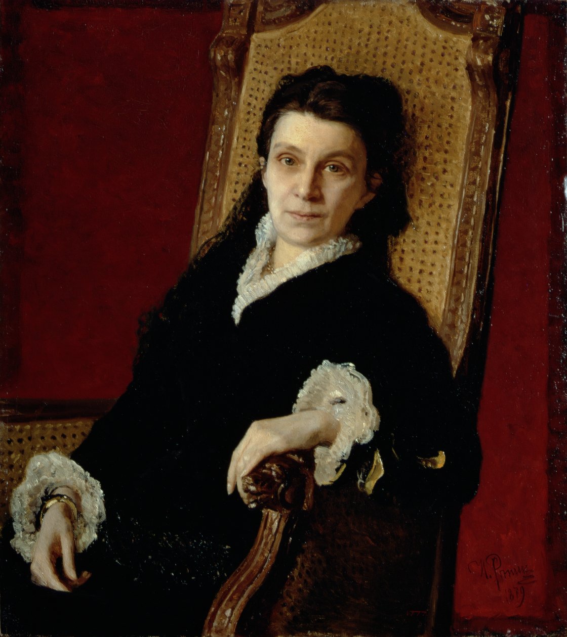 Portrett av Polixena Stepanovna Stasova (1839-1918) vif av D.V. Stasov, 1879 av Ilya Efimovich Repin