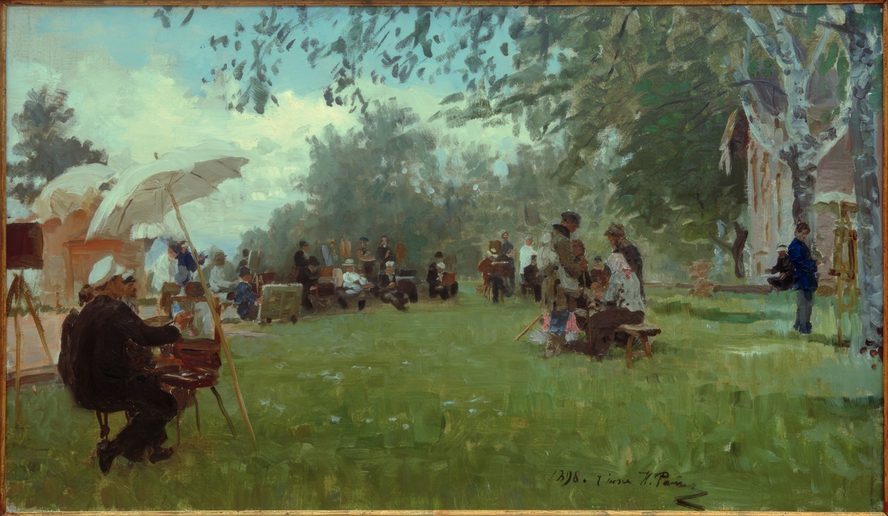 På akademiets dacha av Ilya Efimovich Repin
