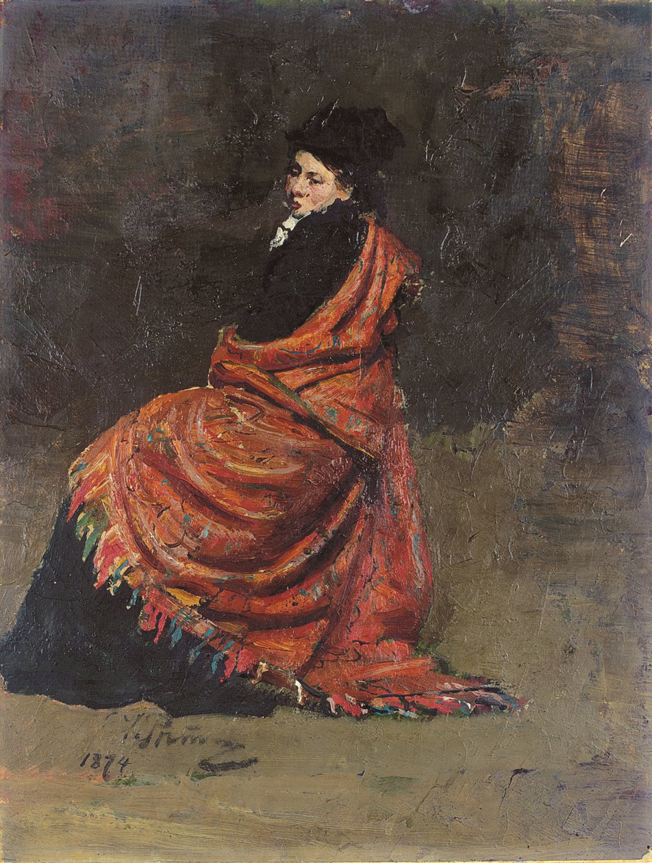 Studie for "A Parisian Cafe" av Ilya Efimovich Repin
