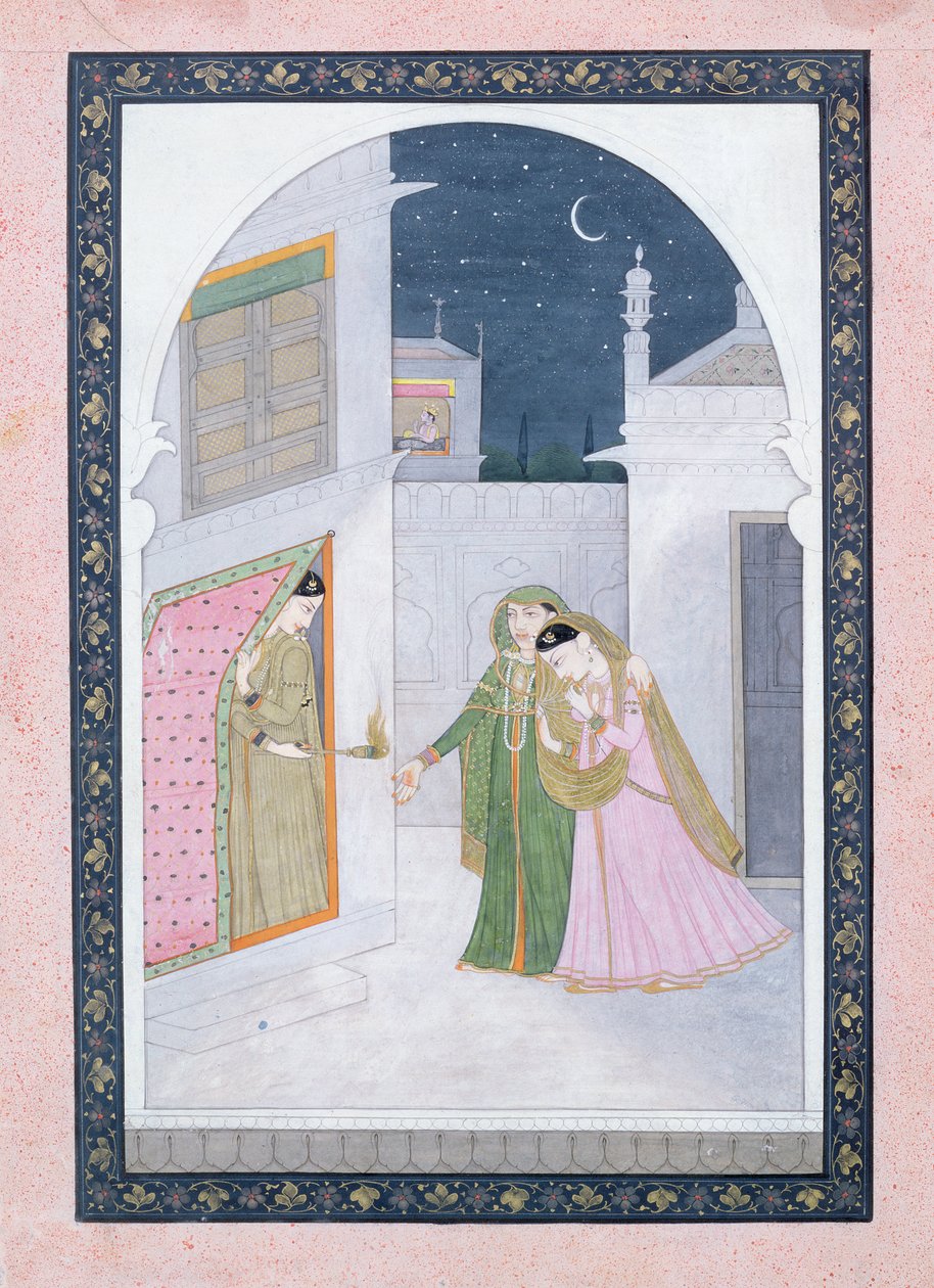The Timid Bride, Kangra, ca. 1820 av Indian School
