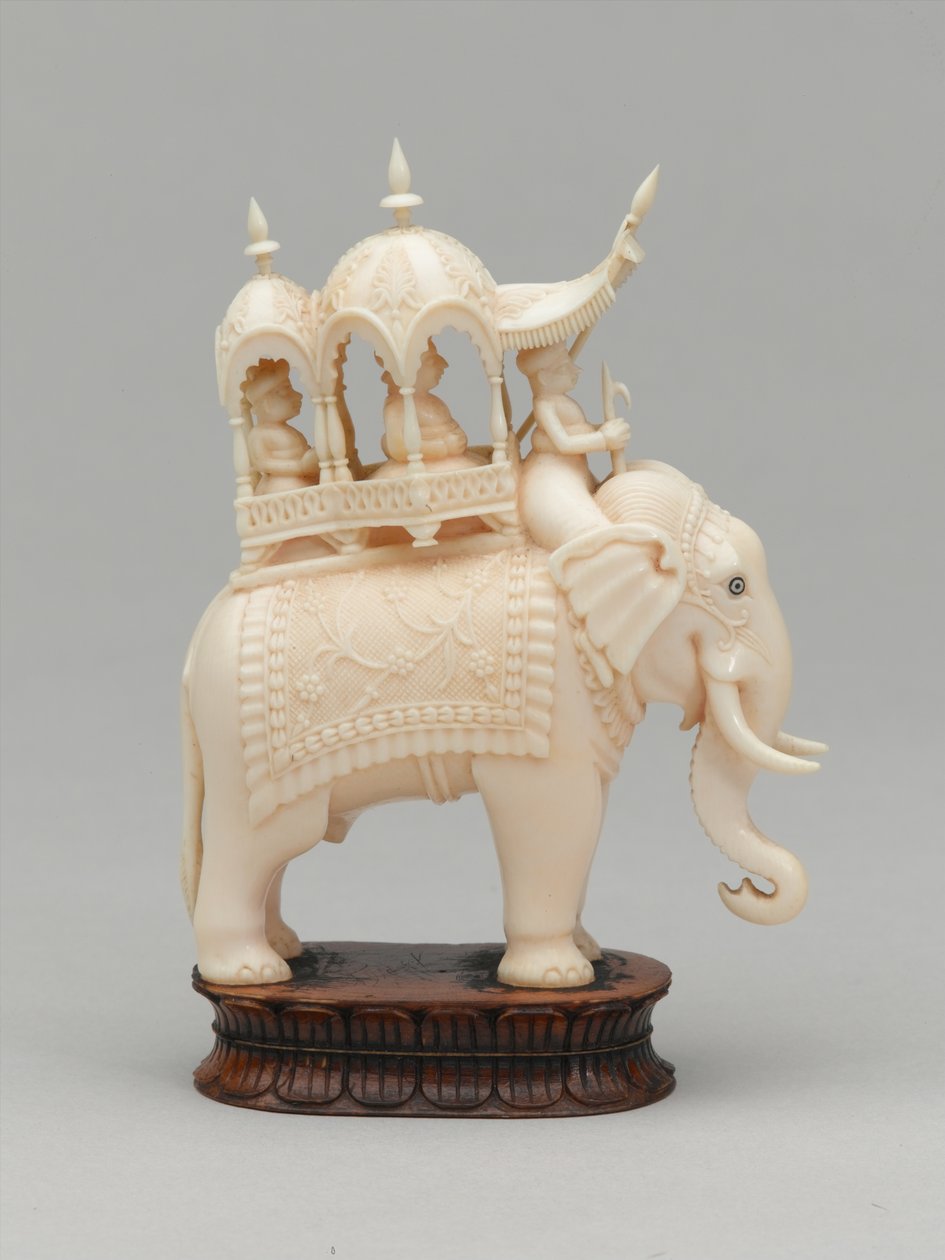 Svart konge, sjakkbrikke, India, 1820 ca av Indian School