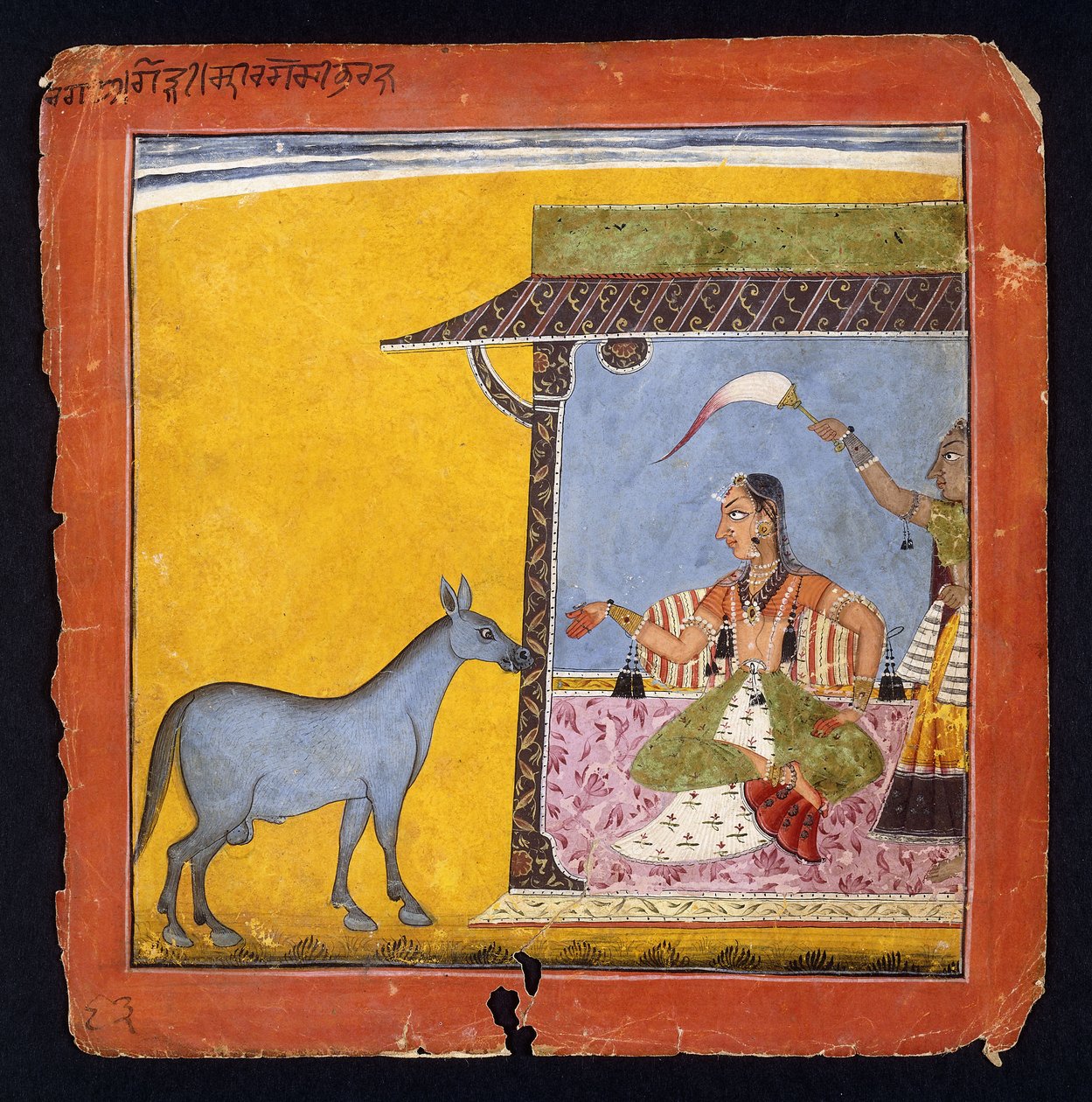 Gaudi Ragini, hustru til Sri Raga, ca. 1690-5 av Indian School