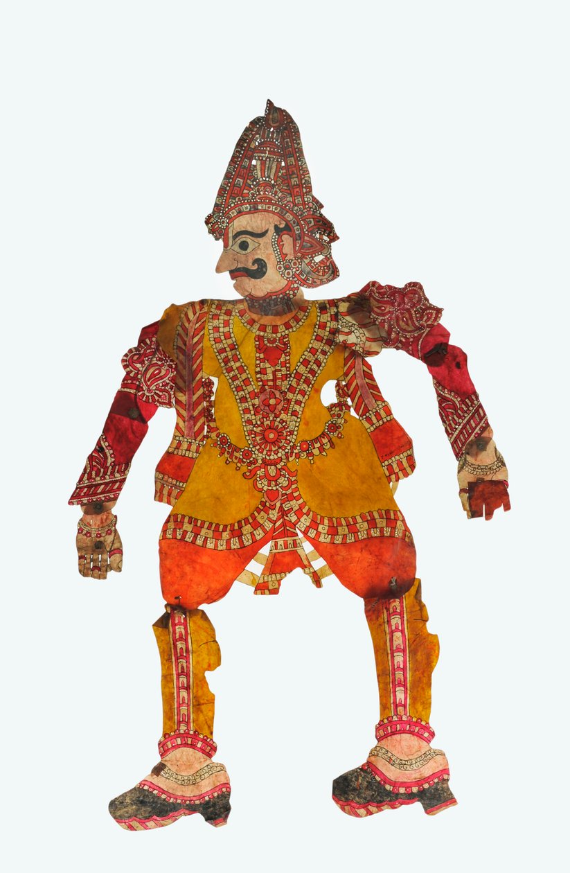 Gigantisk skyggedukke fra Karnataka (skinn) av Indian School