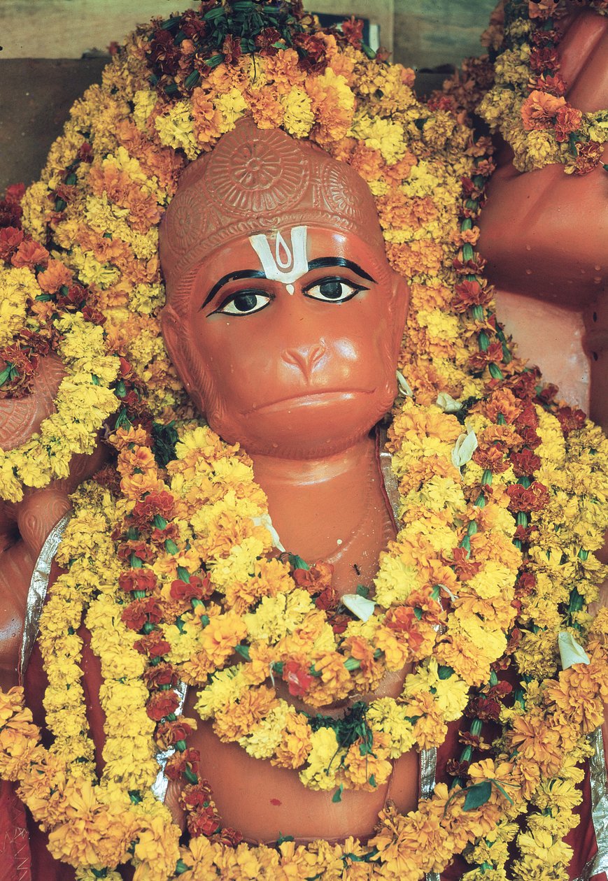 Hanuman, Monkey God (belagt emalje) av Indian School
