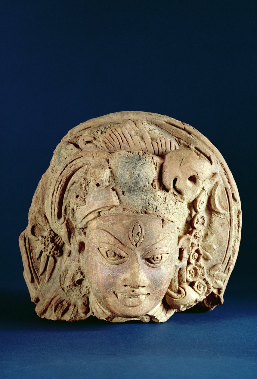 Head that Ardhanarisvara, Naval, Unnav (terrakotta) av Indian School