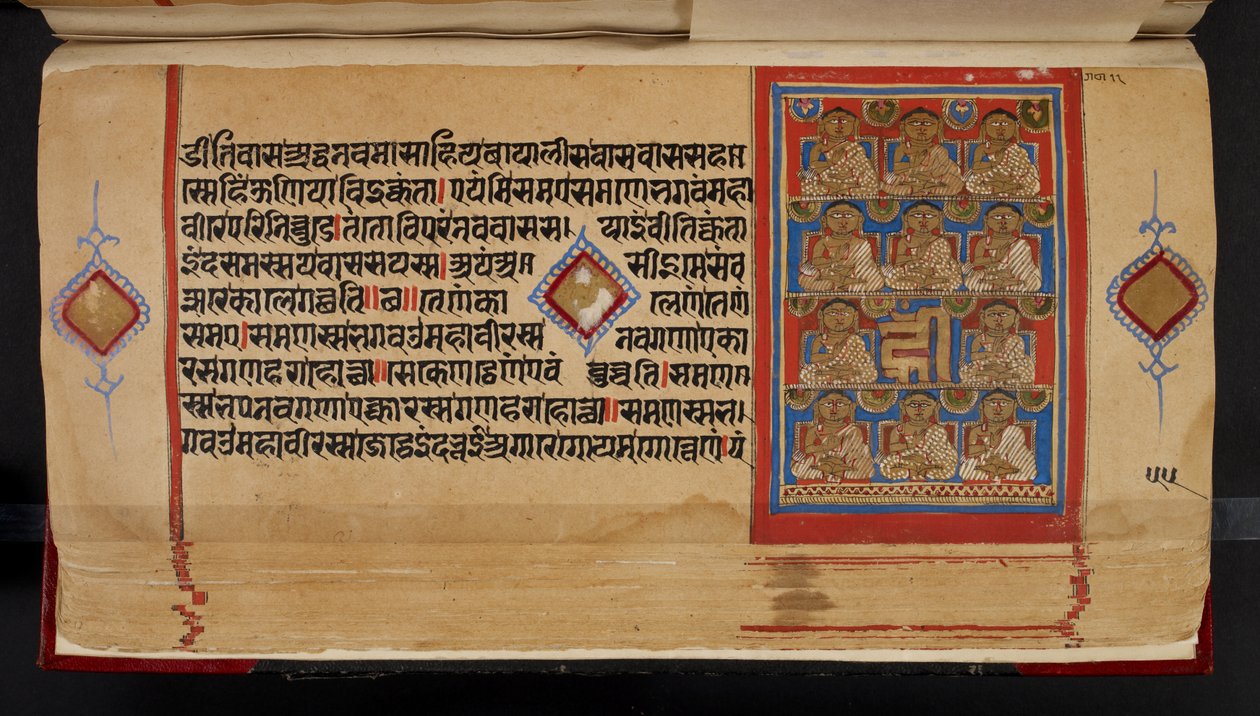 Kalpasutra manuskriptfolio som viser Ganadharas av Indian School