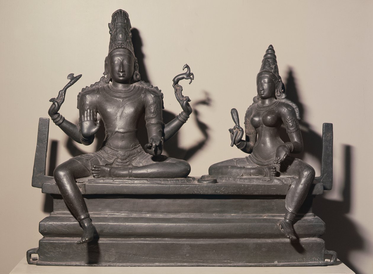 Shiva og Parvati, Chola-dynastiet, ca. 846 (bronse) av Indian School