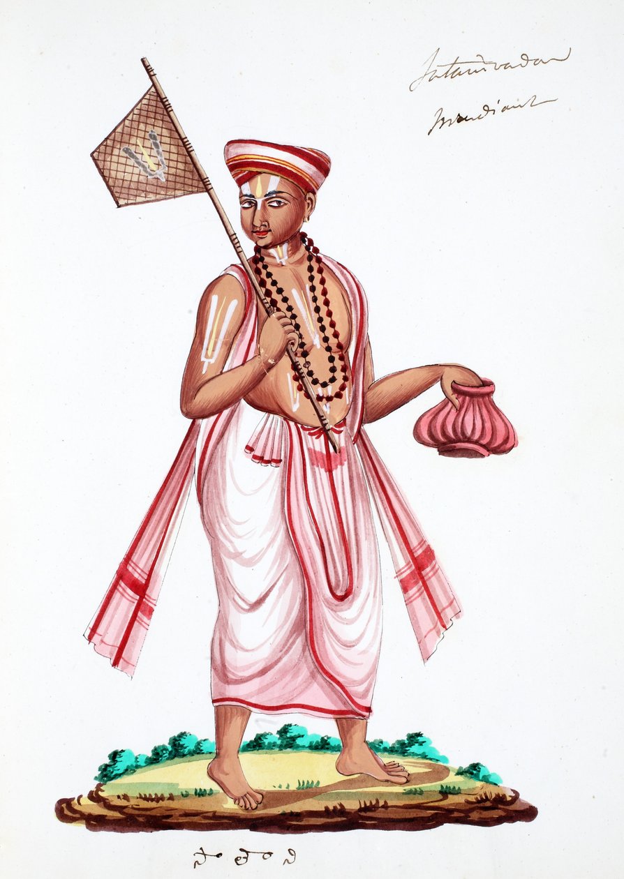 Vaishnavite Brahmin (wc på papir) av Indian School