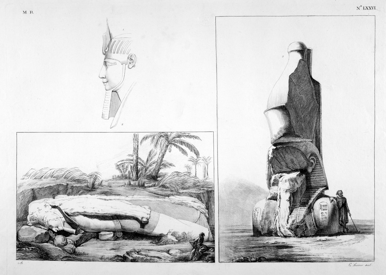 Memphis, Egypt, 1800-tallet av Ippolito Rosellini