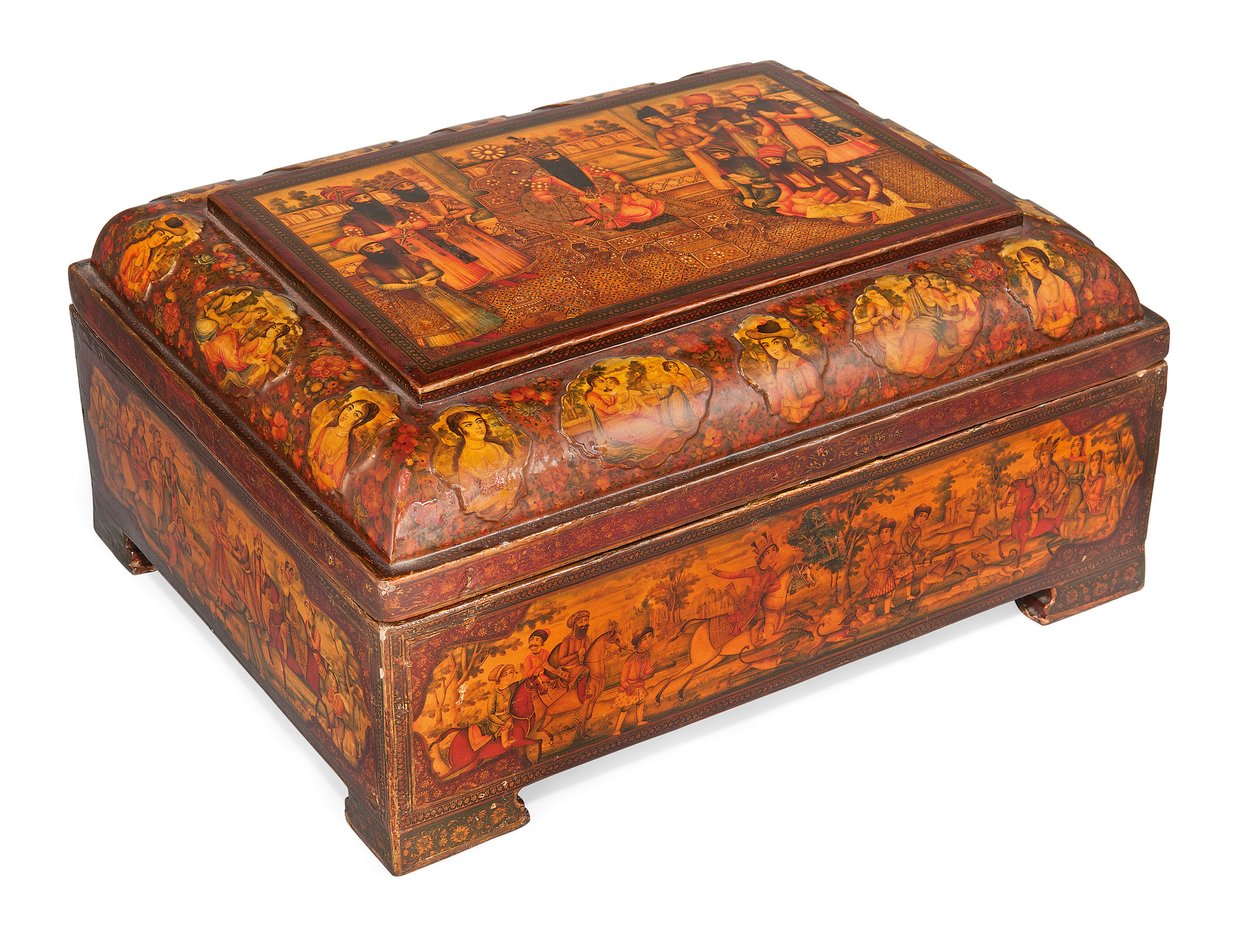 Kajar Casket (Lankkurel Papir-Mache) (C også 202-6) av Iranian School