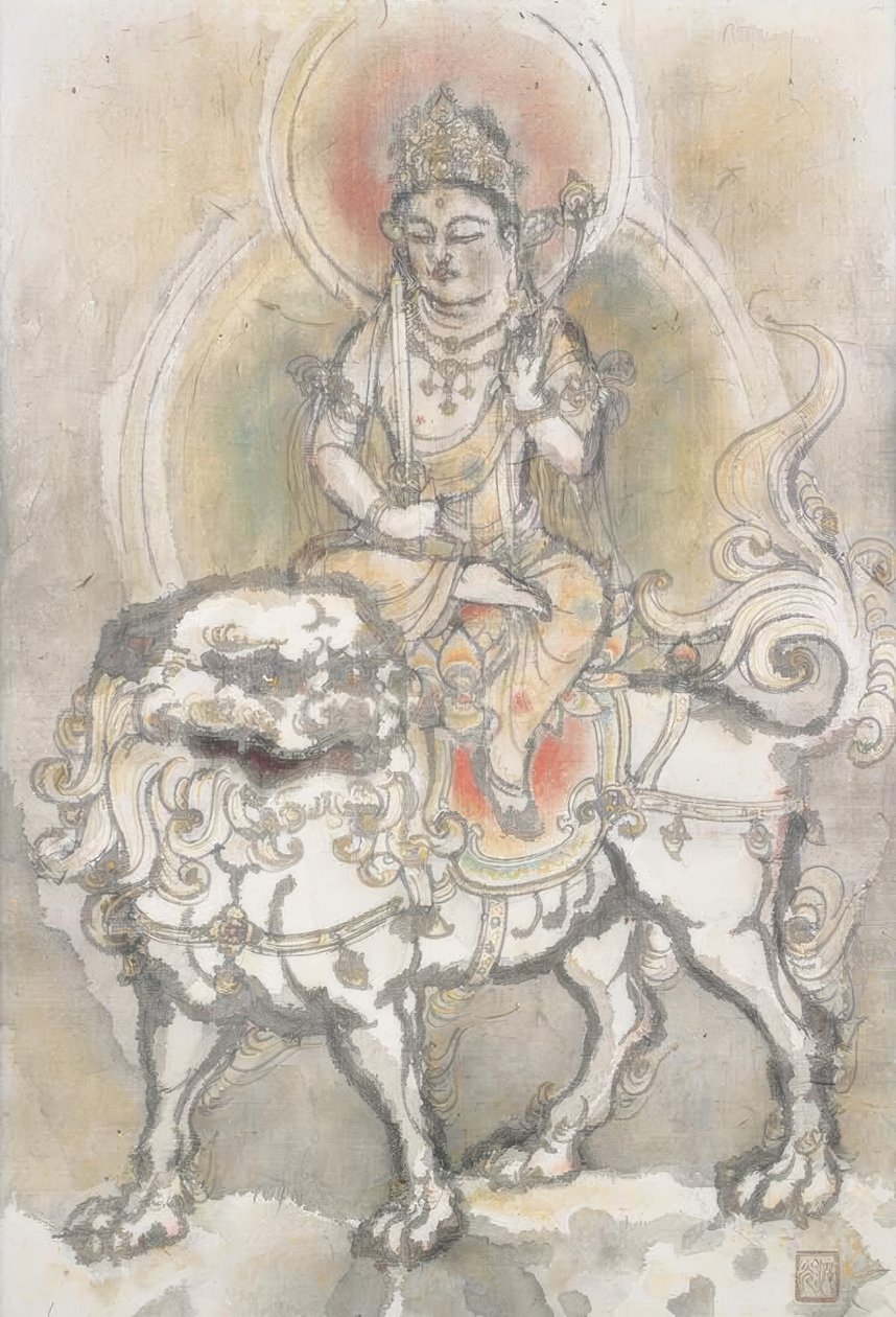 Irie Hako, Manjushri sitter på en løve av Irie Hako