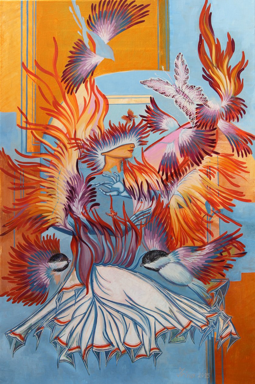 Gjenskapte Chickadees, 2015 av Irina Corduban