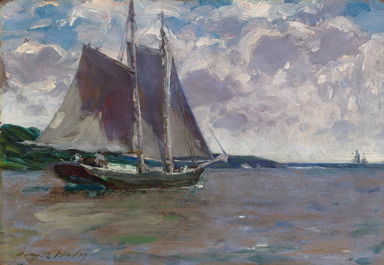 Utover bundet (olje på panel) av Irving Ramsay Wiles