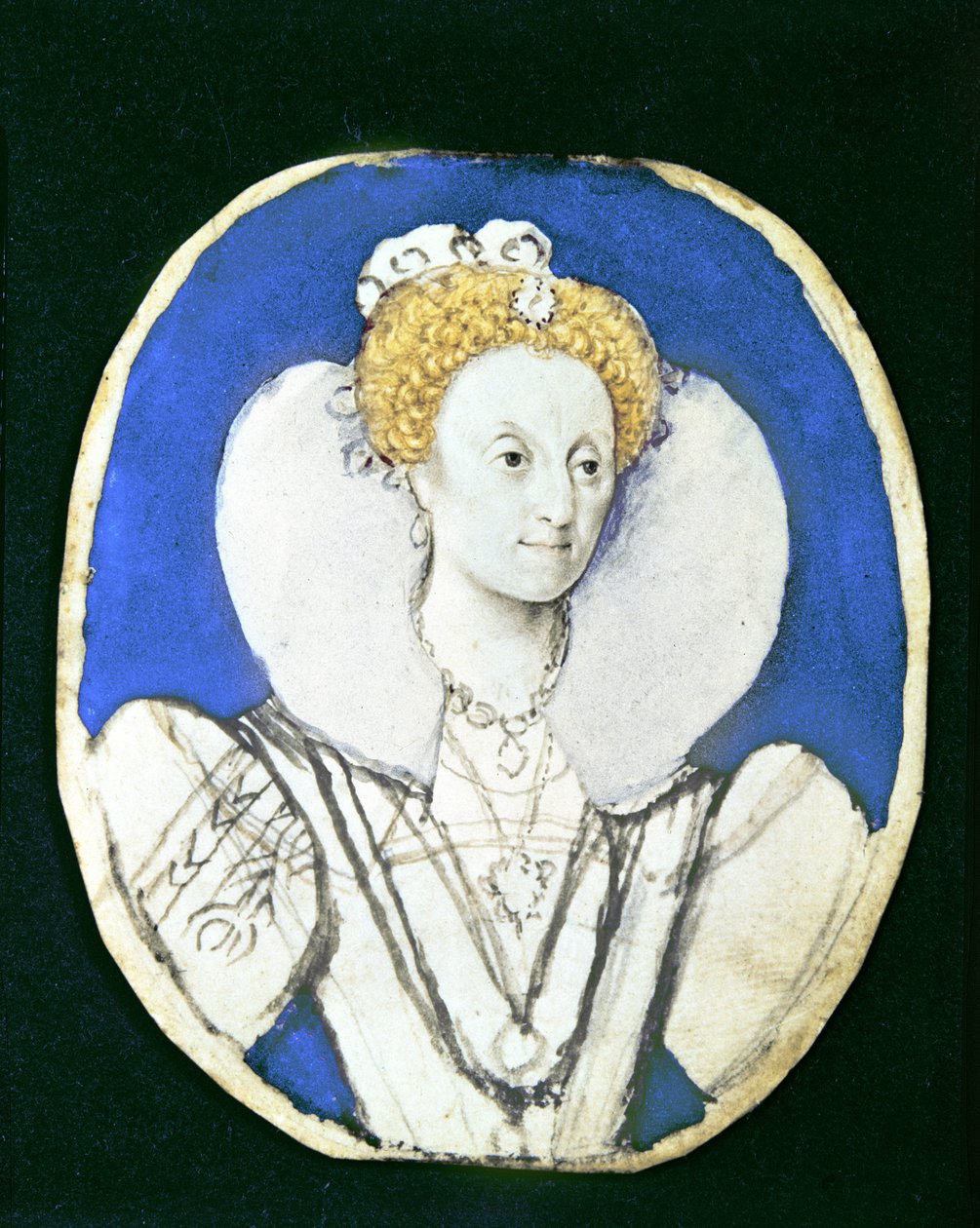 Portrett av Elizabeth I (wc på vellum) av Isaac Oliver