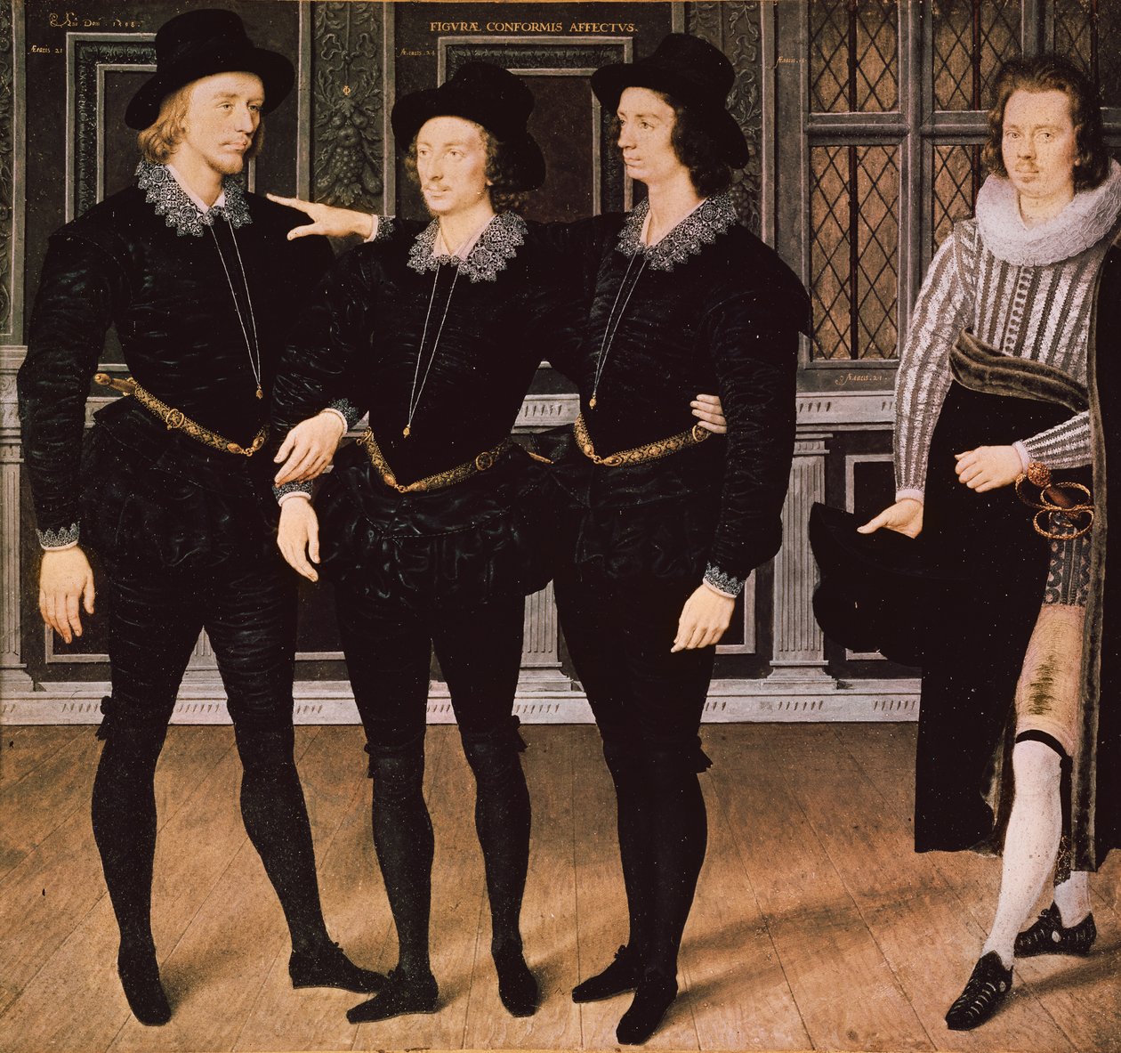 The Browne Brothers, 1598 (gouache og wc på vellum) av Isaac Oliver