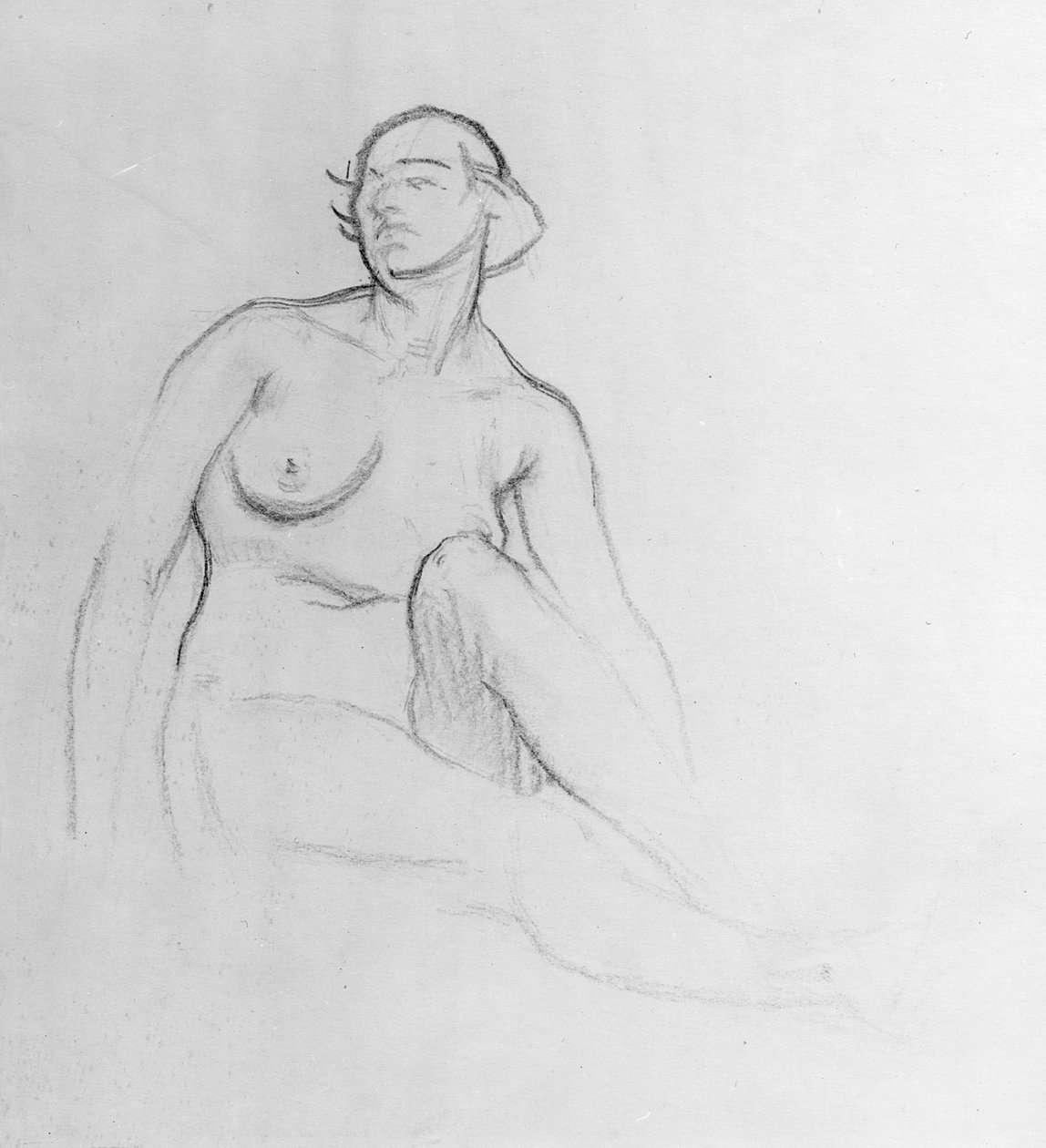 Studie av en naken kvinne, 1915 (kull på papir) av Isaac Rosenberg