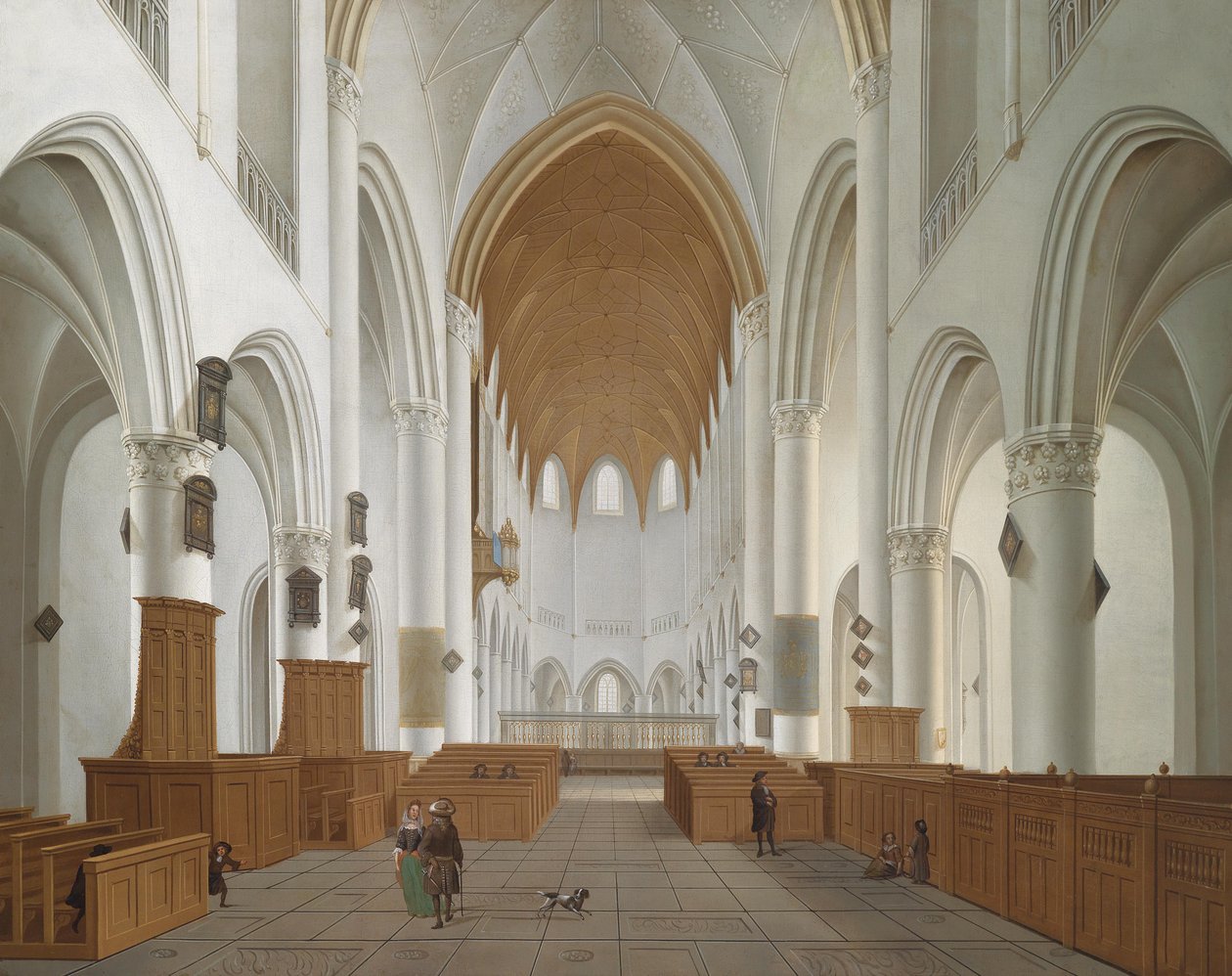 Interiør i St. Bavos kirke i Haarlem av Isaac van Nickele