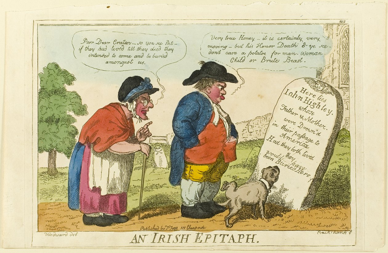 Et irsk epitafium av Isaac Cruikshank