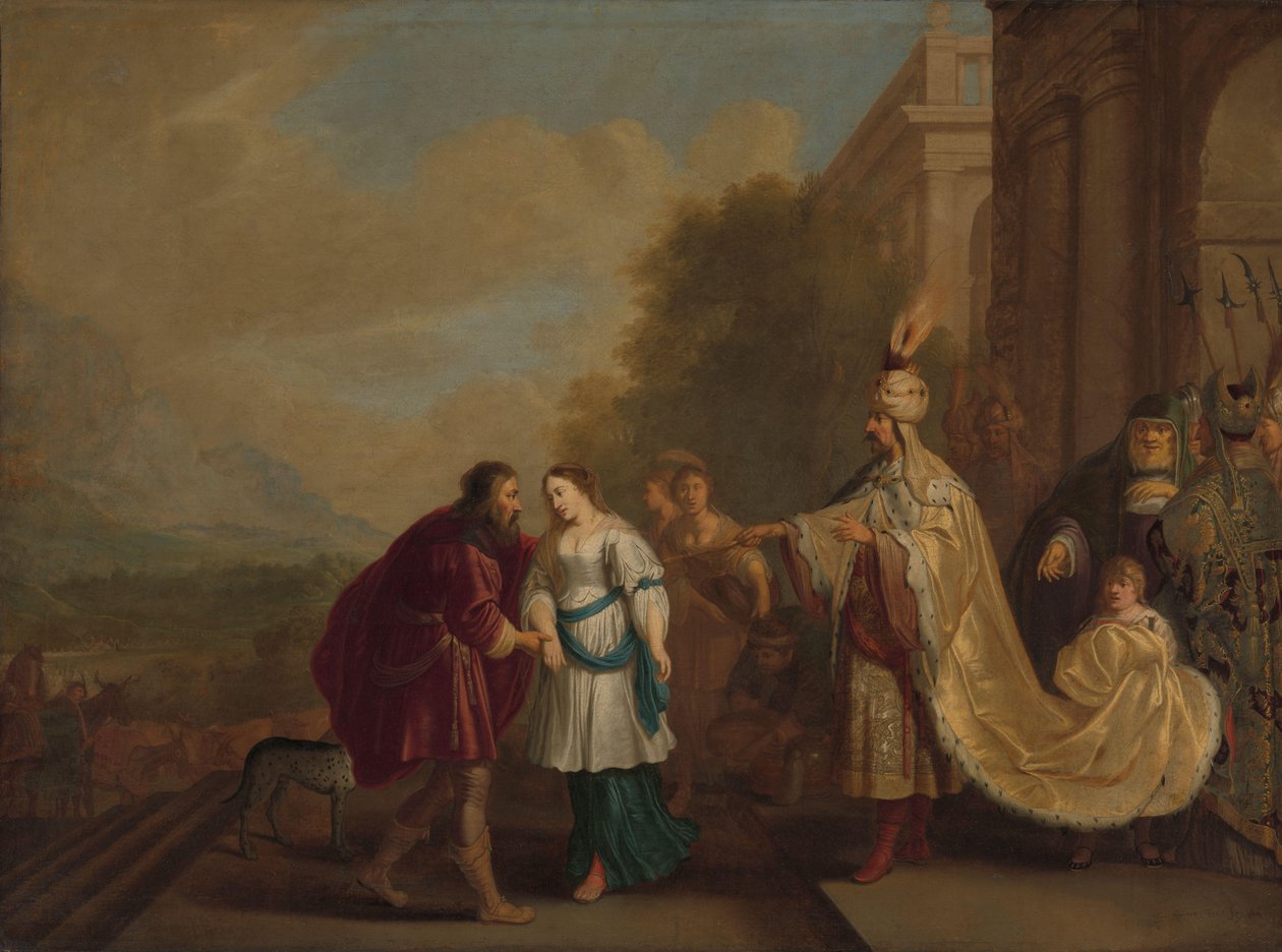 Farao gir Sara tilbake til Abraham av Isaac Isaacsz