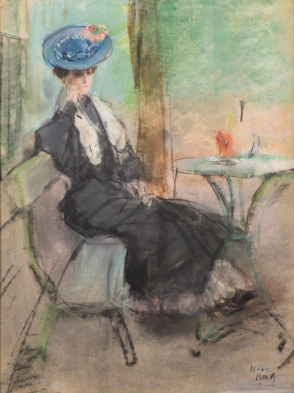 I en Paris Café (pastell) av Isaac Israels