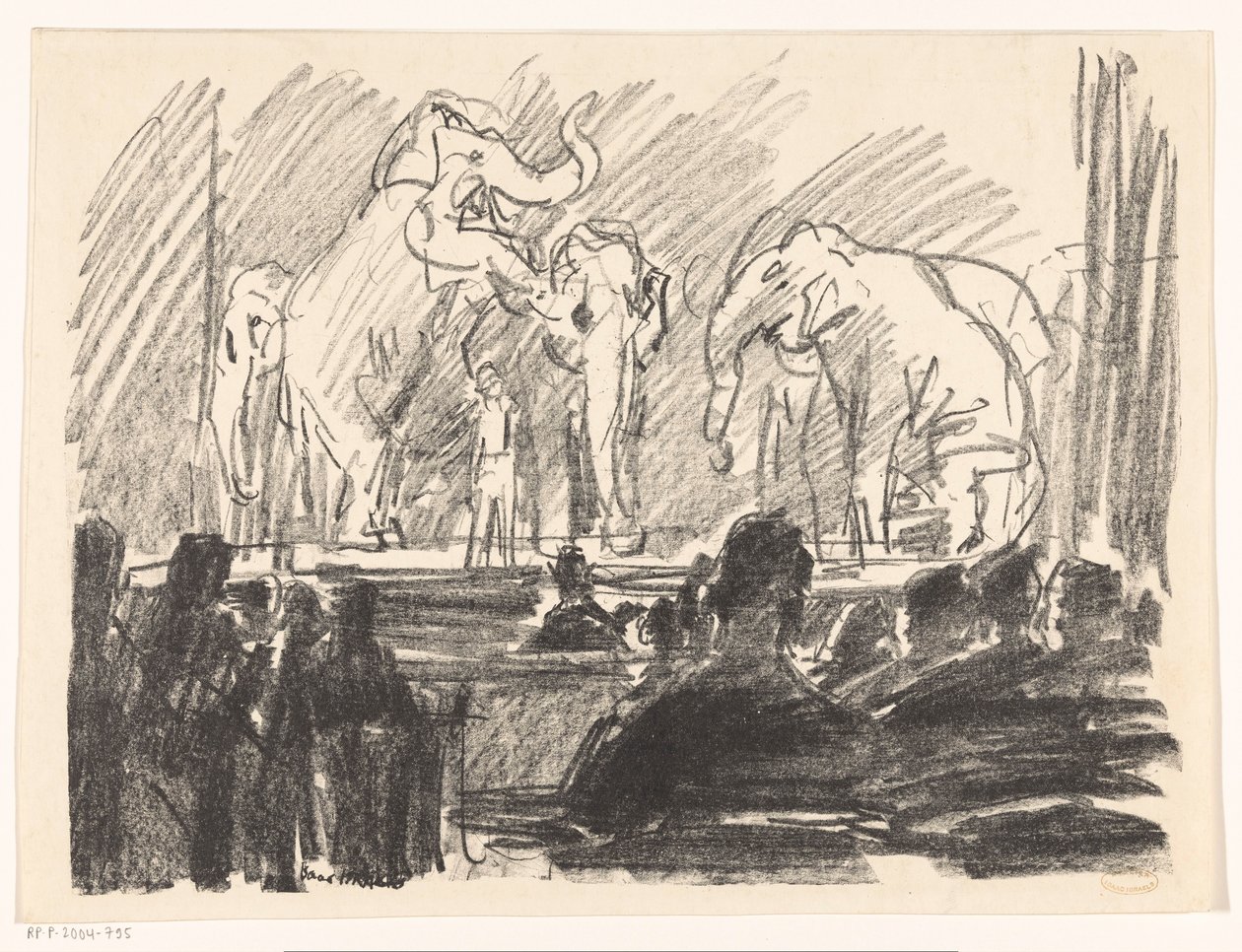Fremførelse av elefanter på en scene av Isaac Israels