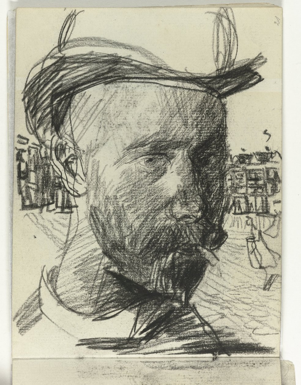Selvportrett av Isaac Israels, røyker av Isaac Israels