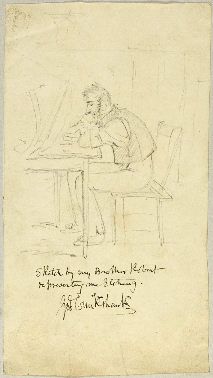 George Cruikshank lager en etsning av Isaac Robert Cruikshank
