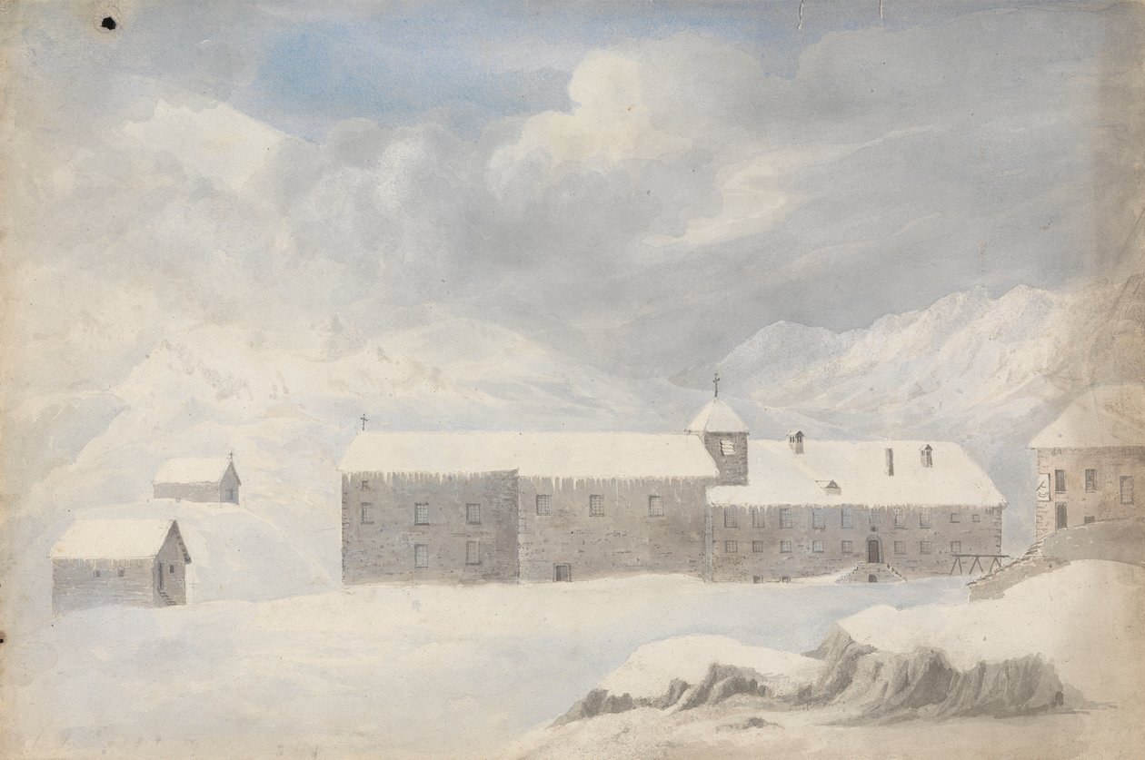 Kloster, St. Bernard-fjellet (Sveits) av Isaac Weld